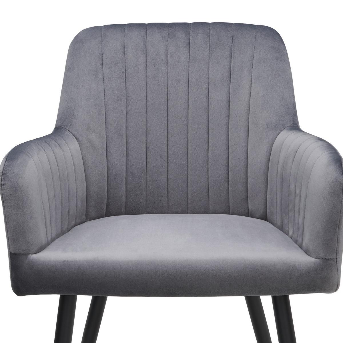 Armlehnstuhl Tommy Blau/Schwarz Gepolstert - Blau/Schwarz, MODERN, Textil/Metall (62/86/64cm) - MID.YOU