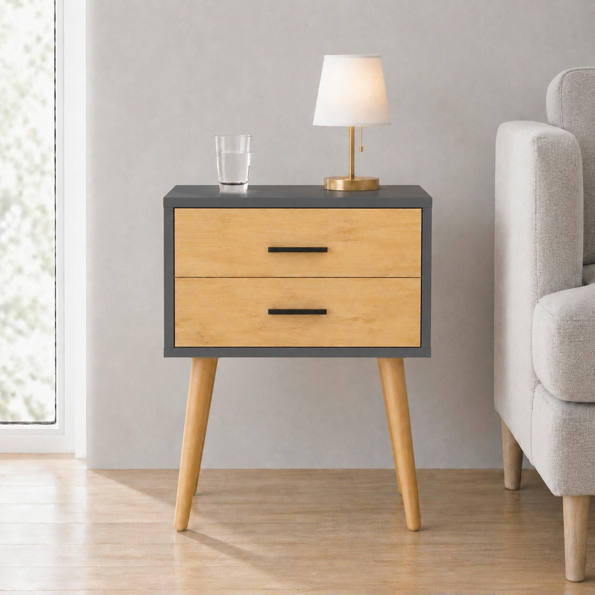 ODKLÁDACÍ STOLEK SINGOL XXL - černá/antracitová, Design, kov/kompozitní dřevo (45/30/70cm) - MID.YOU
