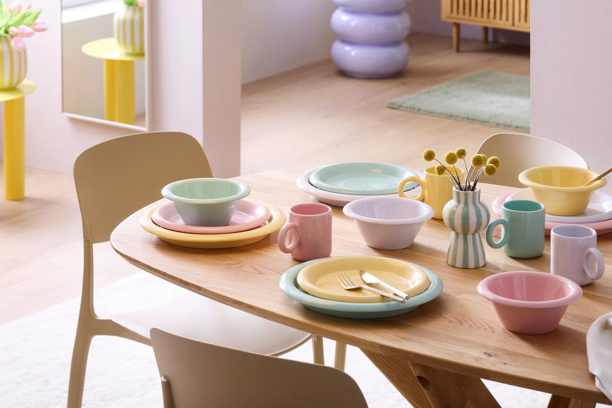 Kombinovaná souprava CANDY - zelená/šedobílá, Lifestyle, keramika - Mömax