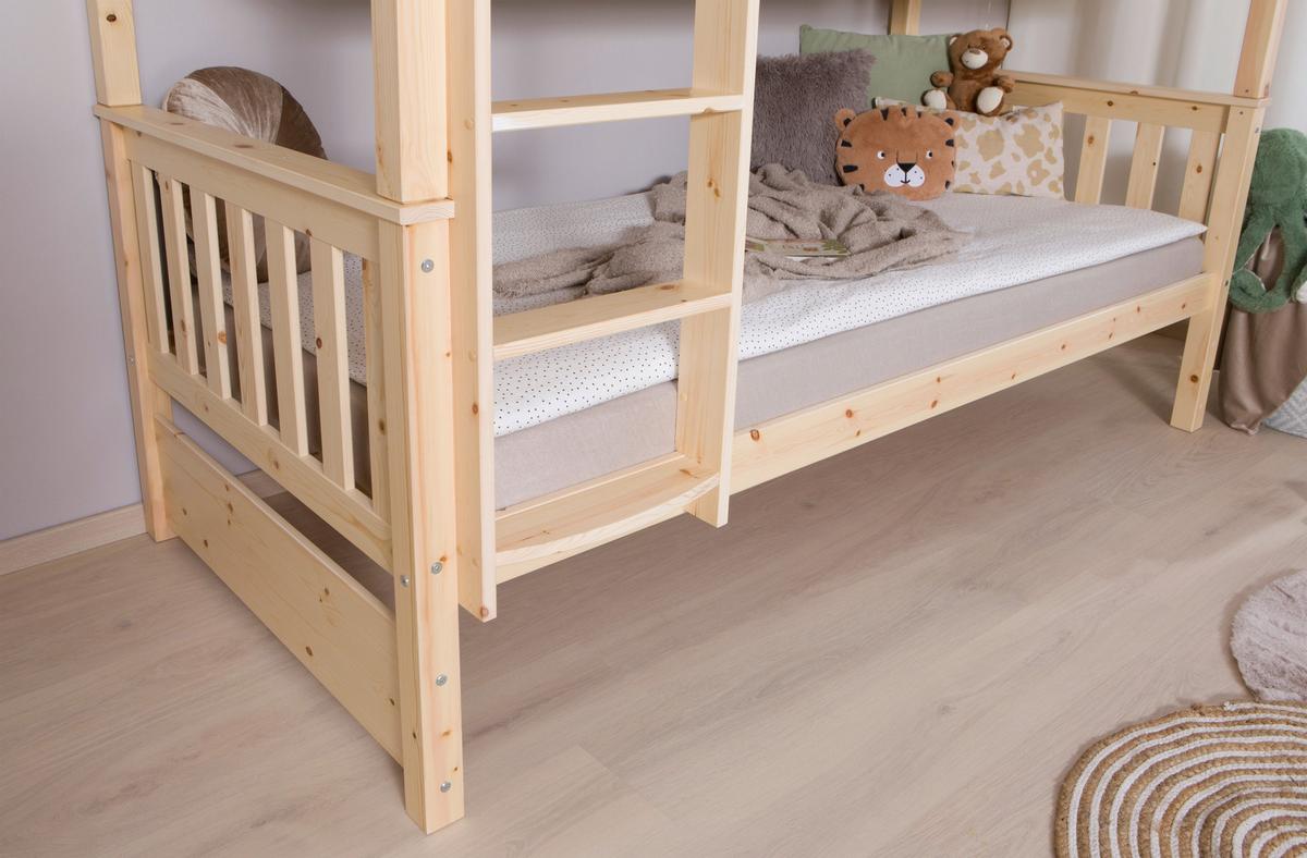 Etagenbett Sammy Kiefer Massiv 90 Cm M. Absturzsicherung - Naturfarben, MODERN, Holz (90/200cm) - MID.YOU