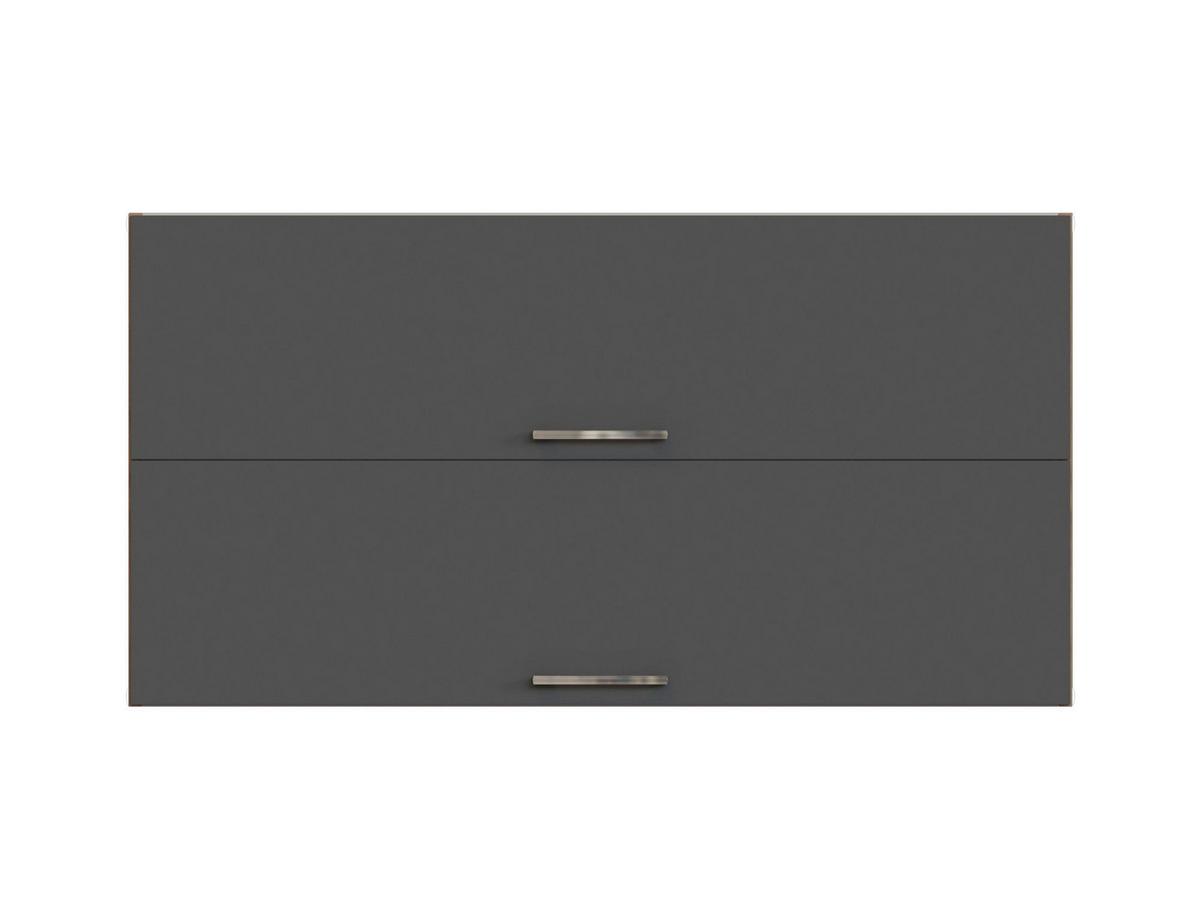 Küchenoberschrank B: 110 cm Eiche Dekor/Anthraz. 2 Klappen - Anthrazit/Eiche Wotan, MODERN, Holzwerkstoff (110/57/34cm) - Held