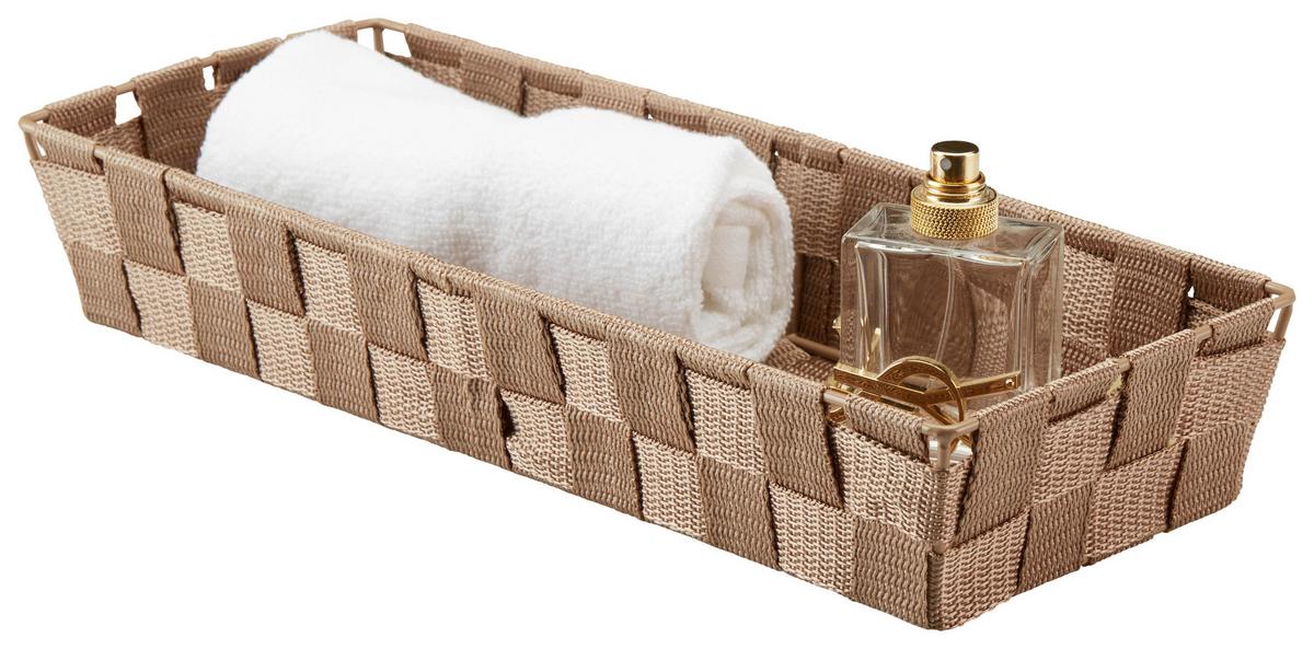 Aufbewahrungskorb Batis 36x14 cm Versch. Farben - Schwarz/Braun, Kunststoff/Metall (36/14/6cm) - Ondega