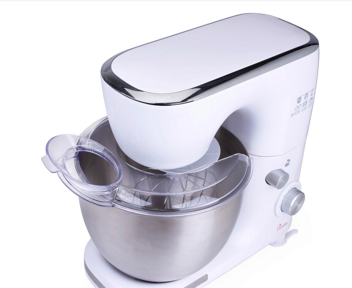Küchenmaschine 800w Bi Kitchen Mix 800 - Edelstahlfarben/Weiß, MODERN, Kunststoff/Metall (17,5/34,2/34,5cm) - Bikitchen