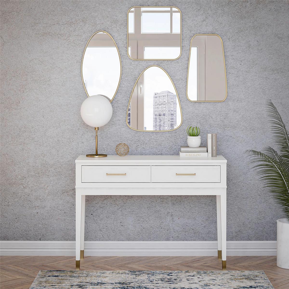 Konsolentisch Westerleigh Weiß L: 105cm - Weiß, Design, Holzwerkstoff/Metall (105/40/76cm) - MID.YOU