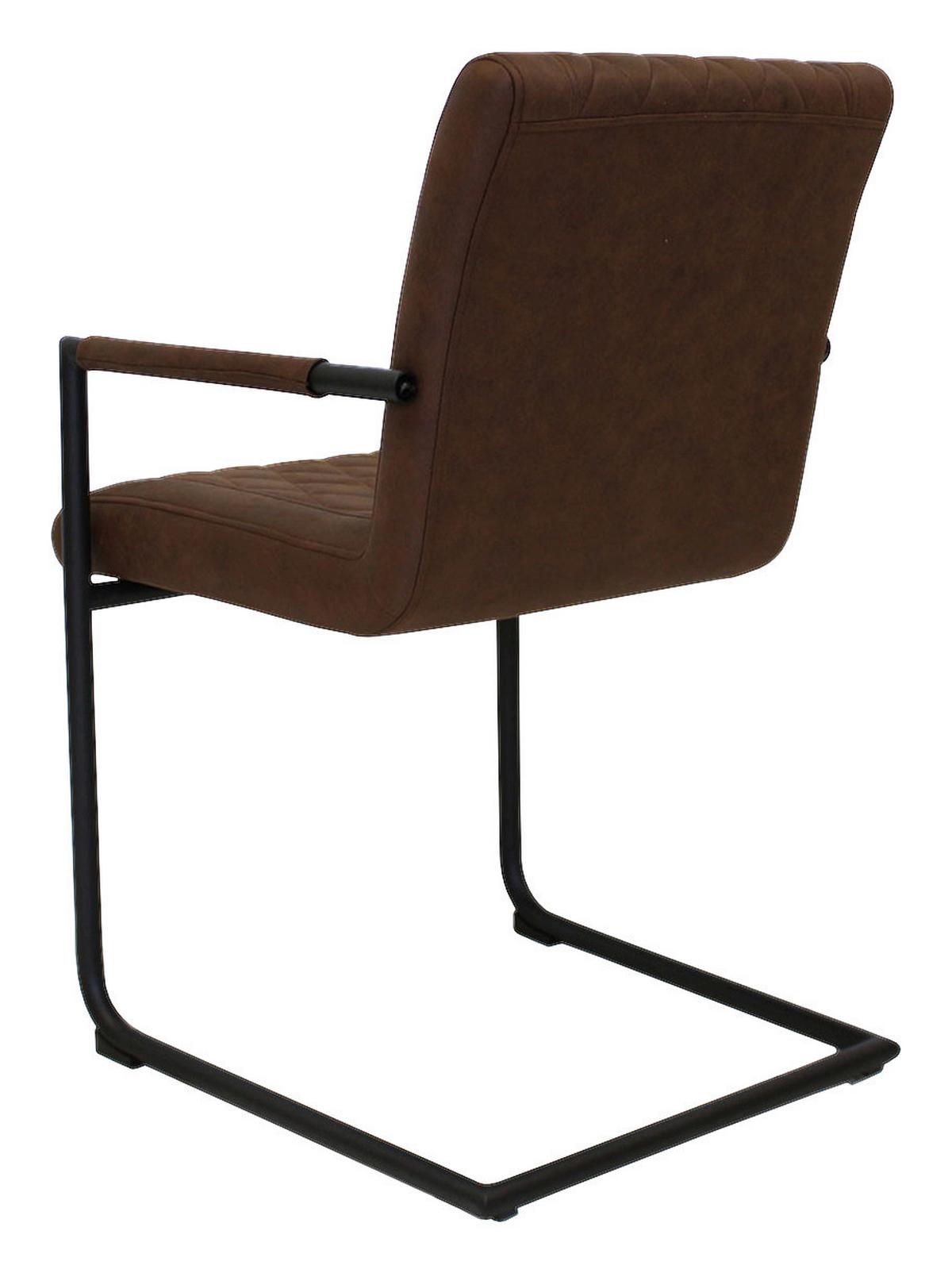 Armlehnstuhl-set Damian - Schwarz/Braun, LIFESTYLE, Textil/Metall (52/88/63cm) - MID.YOU