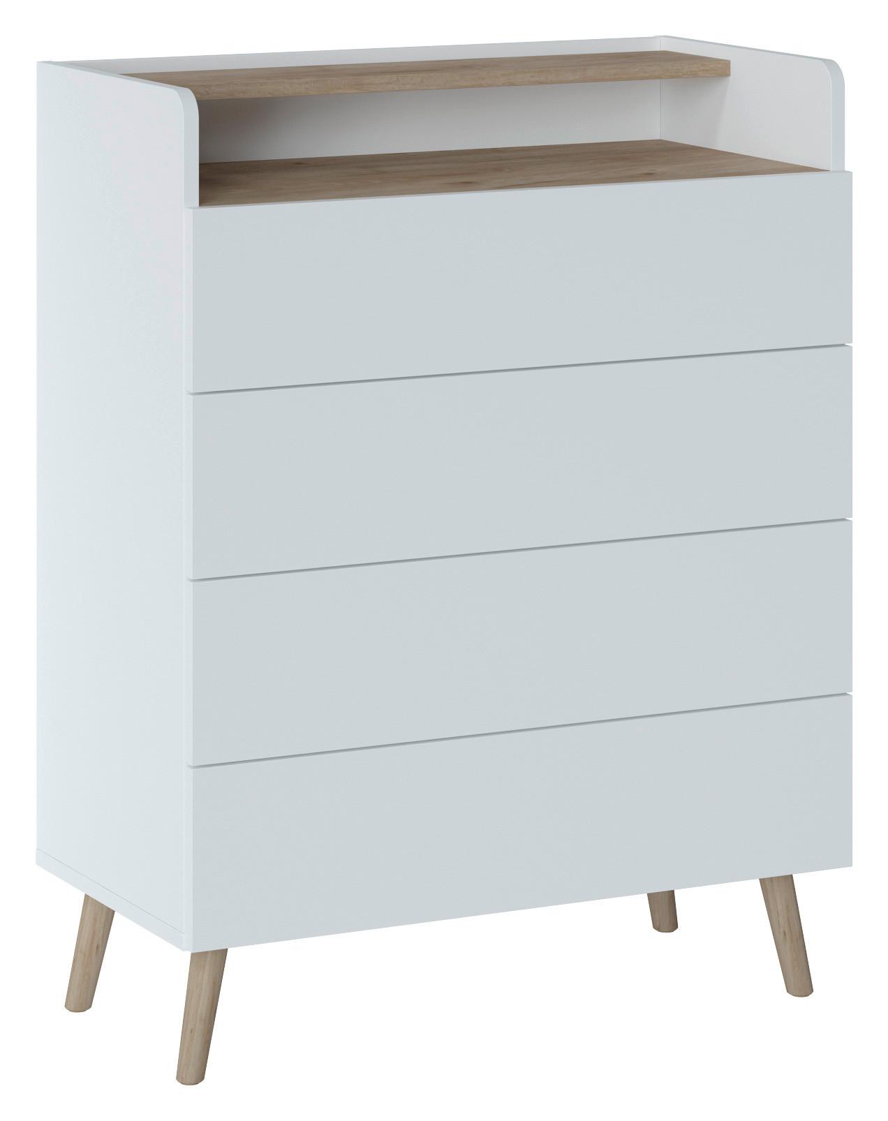 VYSOKÁ KOMODA SKANDI - Konventionell, drevo/kompozitné drevo (79,9/103,9/41,7cm)