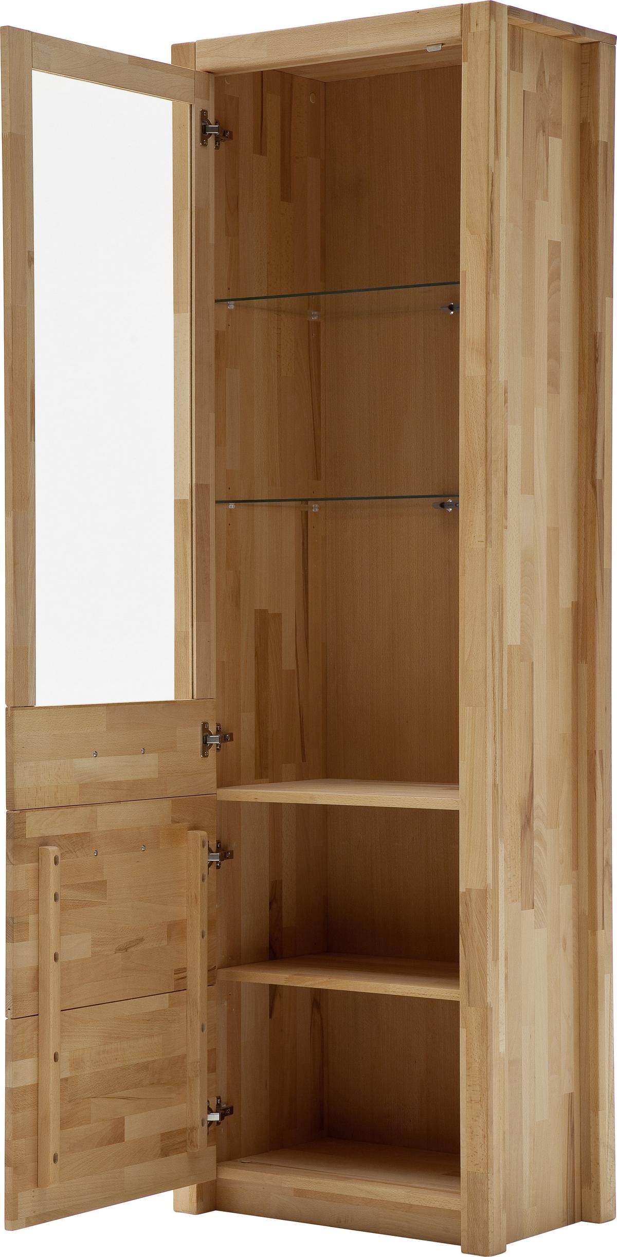 Vitrine Buchefarben, B: 66 Cm - Buchefarben, Design, Glas/Holz (66/203/40cm) - MID.YOU