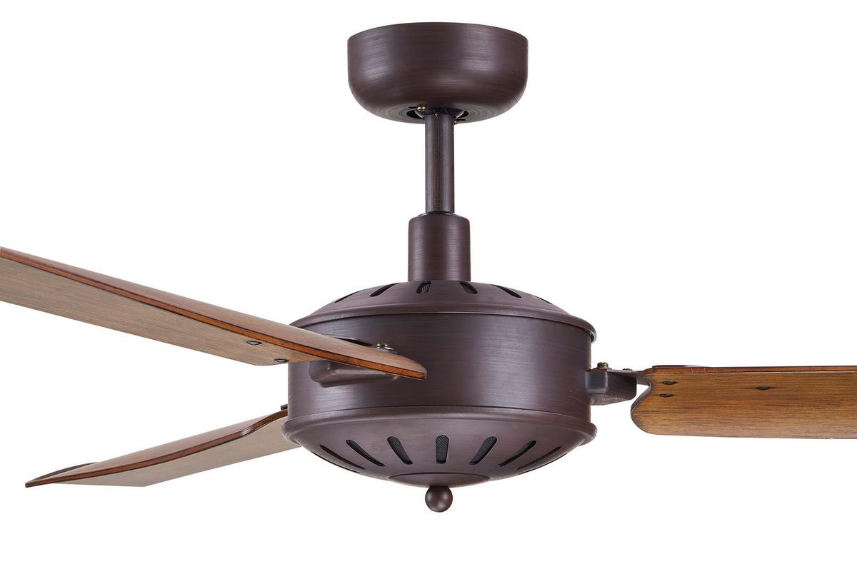 Deckenventilator Carolina 3-Flügel, Geräuscharm - Dunkelbraun/Bronzefarben, Basics, Kunststoff/Metall (178/35cm) - P & B