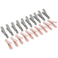 Wäscheklammern Barbara 20 Stk. Rosa/Grau - Rosa/Grau, Basics, Kunststoff/Metall (8,3cm) - Homezone