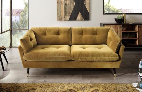 Trojmiestna pohovka JAPAN žlutá barva - žlutá, Moderní, textil (206/85/89cm) - Mömax