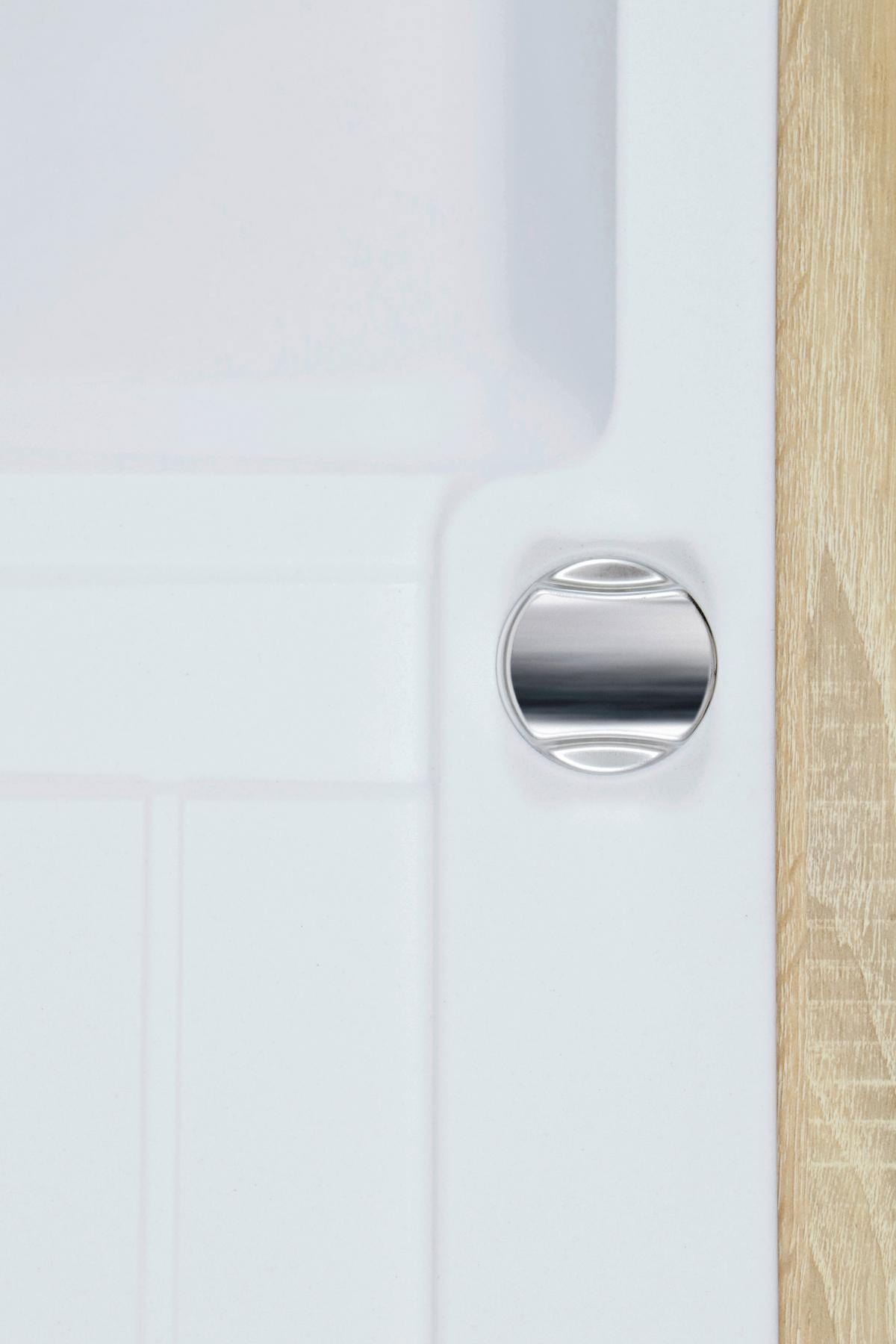 Spüle Austin Weiß B: 86 cm - Weiß, Design, Stein (86/21/50cm) - Respekta