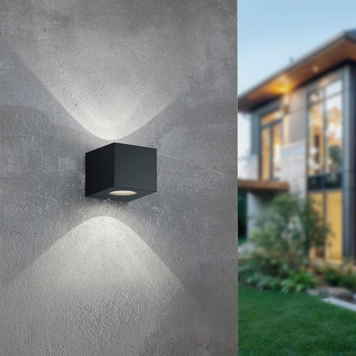 AUSSENWANDLEUCHTE LED, 3000K, warmweiß - Schwarz, Design, Kunststoff (9/10/10,5cm)