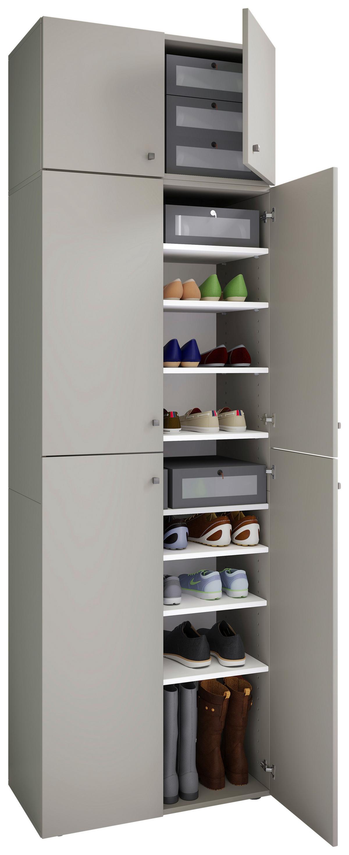 Schuhschrank Lona XXL Grau B: 70 cm - Schwarz/Grau, MODERN, Holzwerkstoff (70/223/39cm) - MID.YOU