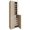 Schuhschrank Lona Sonoma Eiche Dekor B:70cm - Schwarz/Sonoma Eiche, Design, Holzwerkstoff (70/220/40cm) - MID.YOU
