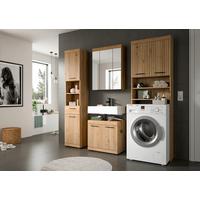 Badezimmer Scout Eiche Artisan Dekor B: 160cm - Schwarz/Eiche Artisan, Trend, Glas/Holzwerkstoff (160cm) - MID.YOU