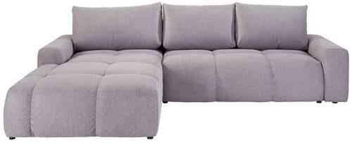 Ecksofa Atlantic Mit Schlafftunktion und Bettkasten - Schwarz/Grau, Design, Textil (214/305cm) - Luca Bessoni