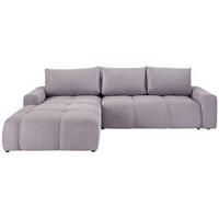 Ecksofa Atlantic Mit Schlafftunktion und Bettkasten - Schwarz/Grau, Design, Textil (214/305cm) - Luca Bessoni