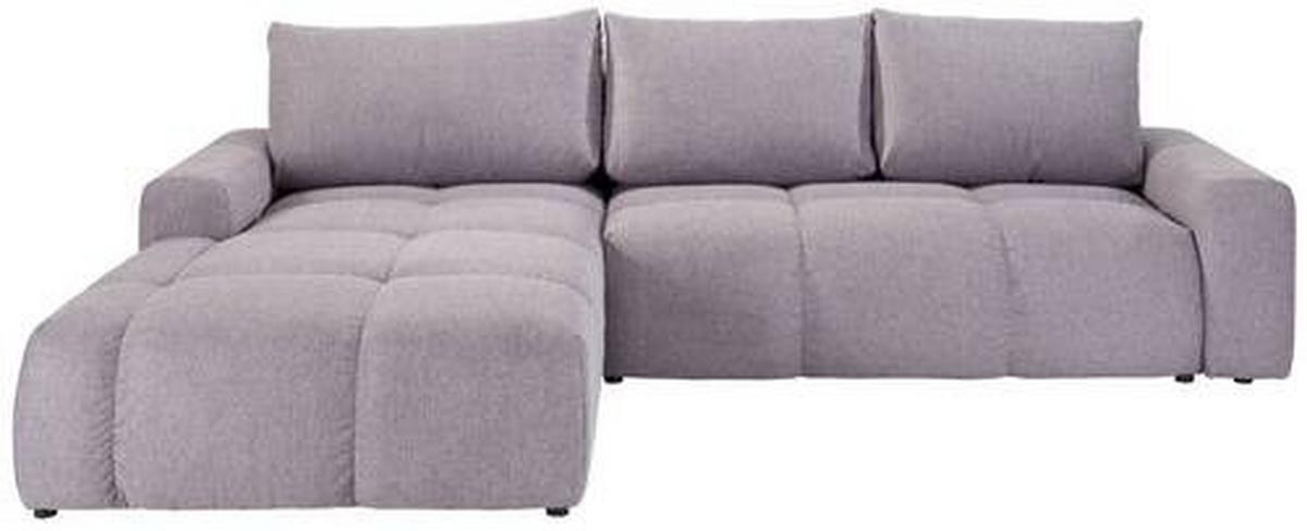 Ecksofa Atlantic Mit Schlafftunktion und Bettkasten - Schwarz/Grau, Design, Textil (214/305cm) - Luca Bessoni