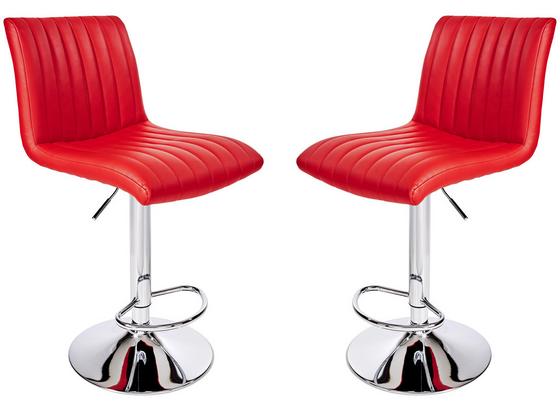 Barhocker Party 2er Set - Chromfarben/Rot, MODERN, Textil/Metall (43/91-112/54cm) - Luca Bessoni Barhocker Party 2er Set - Chromfarben/Rot, MODERN, Textil/Metall (43/91-112/54cm) - Luca Bessoni