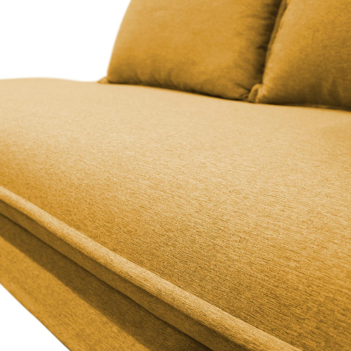 Liege Latte Gelb inkl. Bettkasten Ottomane Rechts - Gelb/Silberfarben, Design, Textil (224/84/99/107cm) - MID.YOU