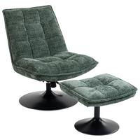 Relaxliege Kairo Grün Sitzfläche drehbar, B: 71 cm - Schwarz/Grün, MODERN, Holz/Textil (71/88/89cm)