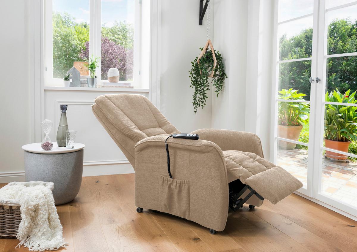 Fernsehsessel Harry Hellbraun B: 77 Cm - Hellbraun/Dunkelgrün, Design, Textil (77/107/88cm) - Livetastic