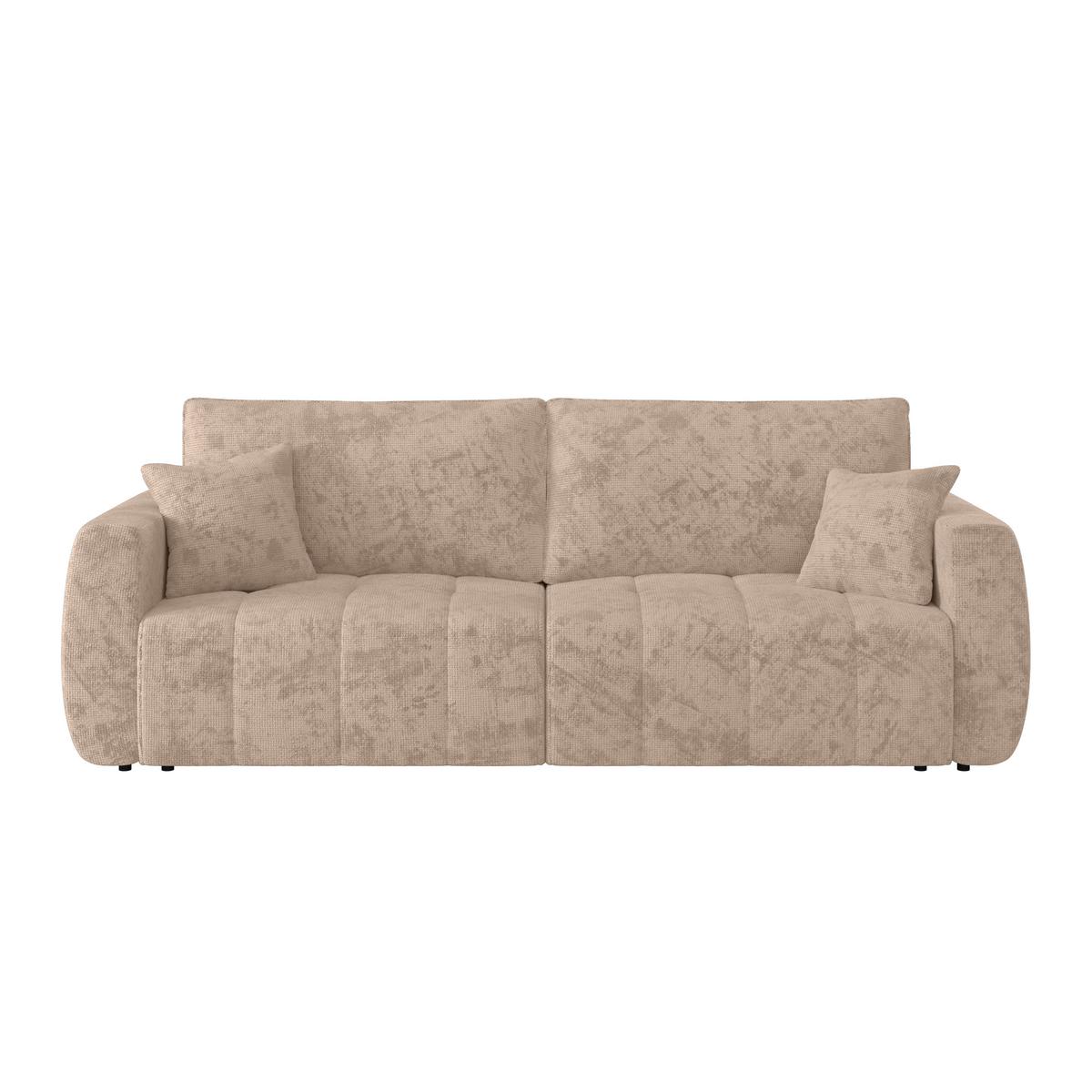 Schlafsofa Bali - Beige/Schwarz, MODERN, Holz/Textil (245/74-90/104cm) - Luca Bessoni