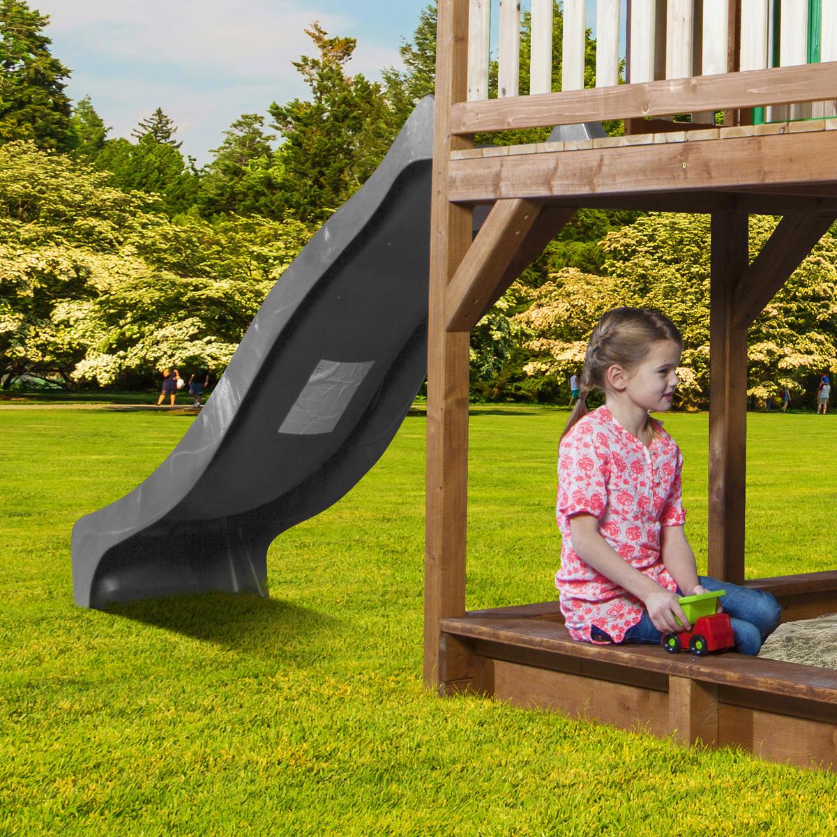 Spielturm A030.158.80 - Braun/Grau, KONVENTIONELL, Holz (613/291/277cm) - Ambia Garden