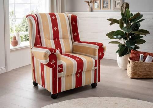 Ohrensessel Torello Rot B: 92 Cm - Wengefarben/Rot, KONVENTIONELL, Textil (92/102/89cm) - Livetastic