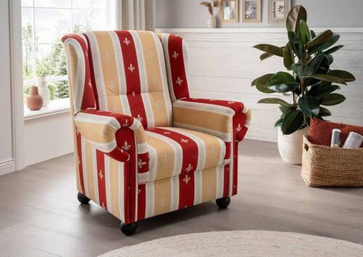 Ohrensessel Torello Rot B: 92 Cm - Wengefarben/Rot, KONVENTIONELL, Textil (92/102/89cm) - Livetastic