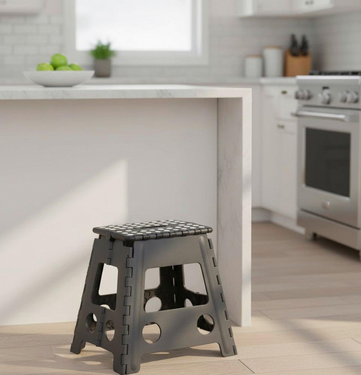 Tritthocker One Step XL Bis 120 Kg Anthrazit Klappbar - Anthrazit, Basics, Kunststoff (39,5/30/31cm)