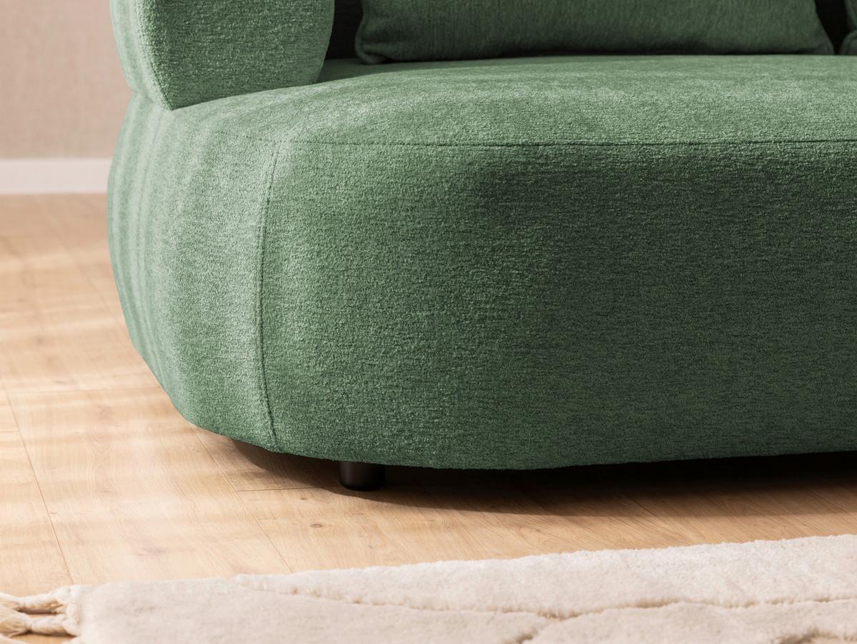 Ecksofa Ferro Grün S: 256x156 cm - Schwarz/Grün, Design, Textil (256/156cm) - Livetastic