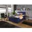 Boxbett Carolina 140x200 Blau - Blau/Schwarz, KONVENTIONELL, Holz/Textil (143/105/209cm) - Carryhome Boxbett Carolina 140x200 Blau - Blau/Schwarz, KONVENTIONELL, Holz/Textil (143/105/209cm) - Carryhome