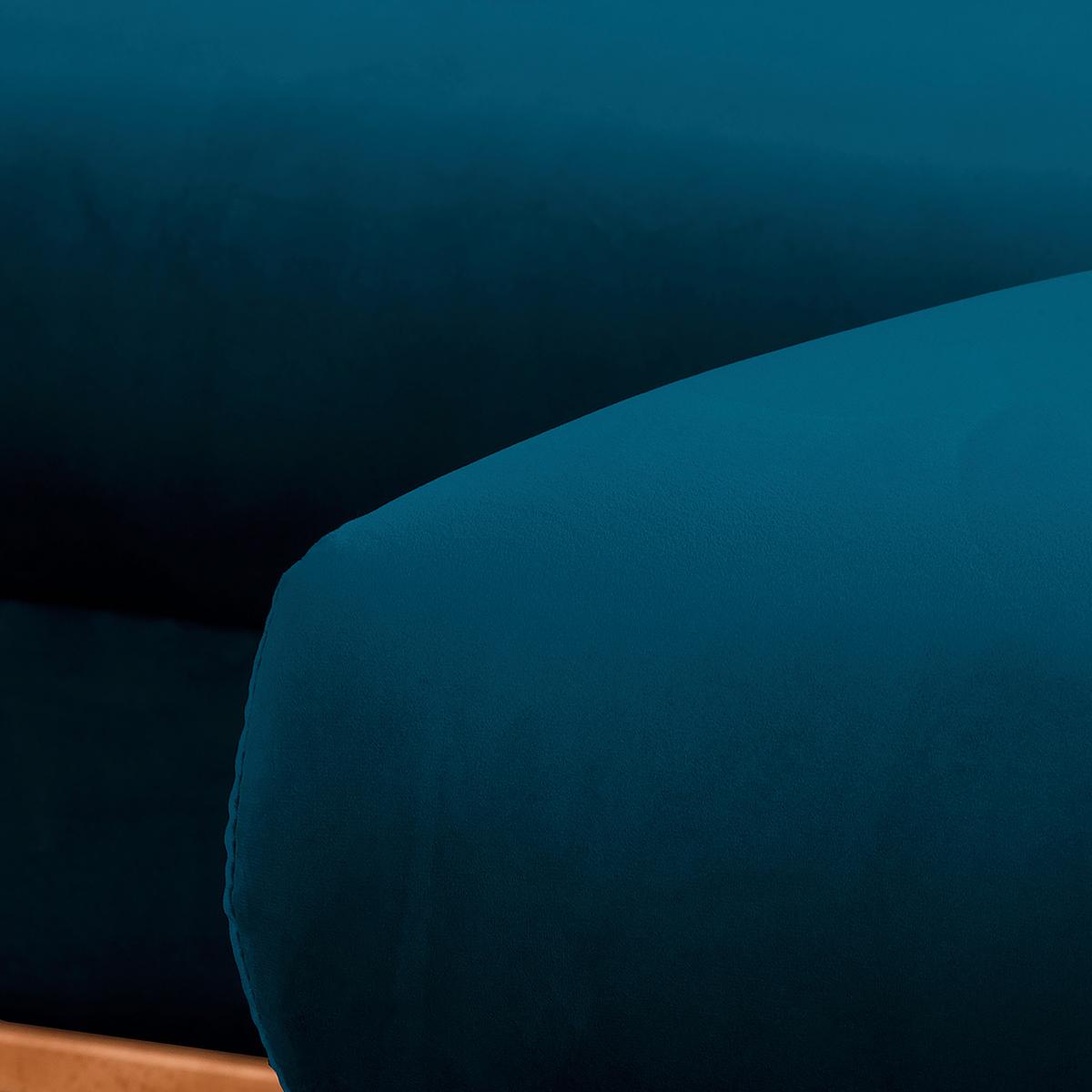 Ecksofa Beata Blau S: 230x150 cm - Wengefarben/Blau, Design, Textil (230/150cm) - Livetastic