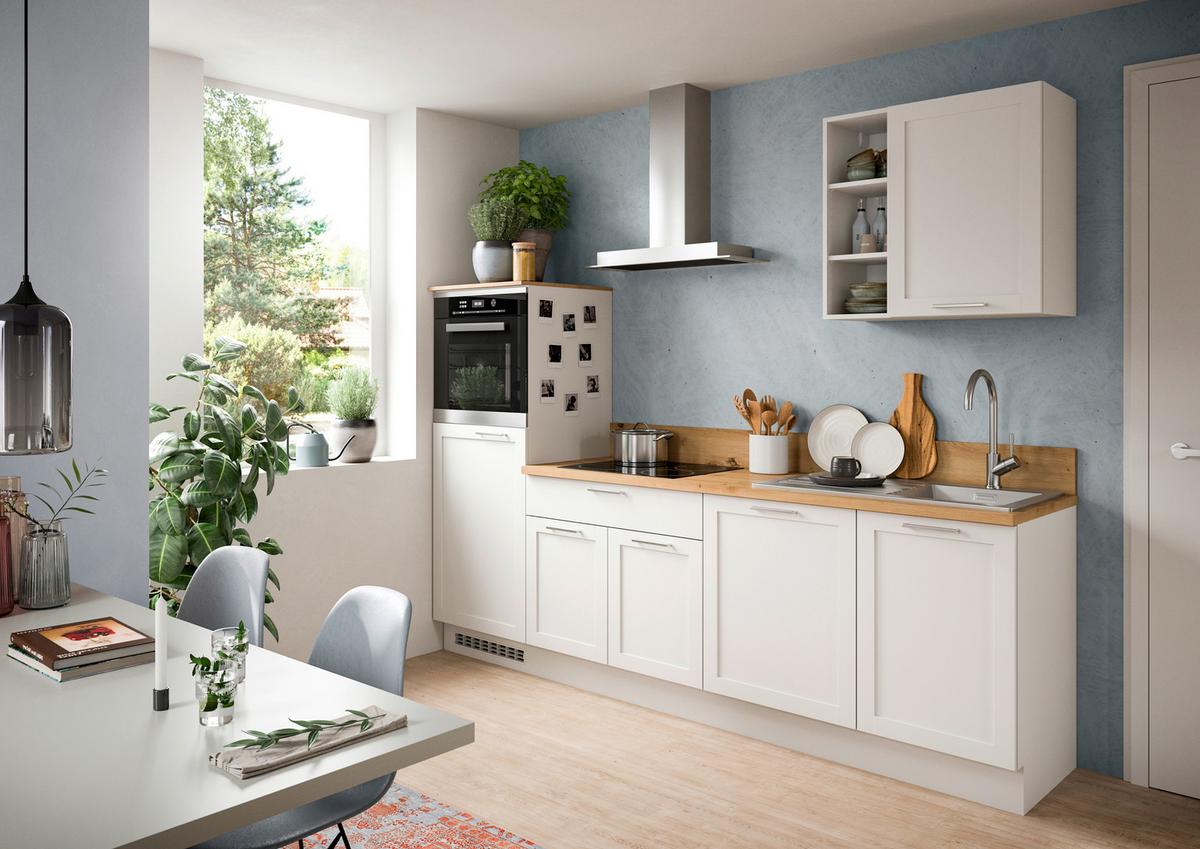 Küchenleerblock Charly - Weiß/Eiche Artisan, MODERN, Holzwerkstoff (260cm) - MID.YOU