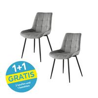 Stuhl Lenny - Schwarz/Grau, LIFESTYLE, Holz/Textil (54/88/60cm) - Livetastic