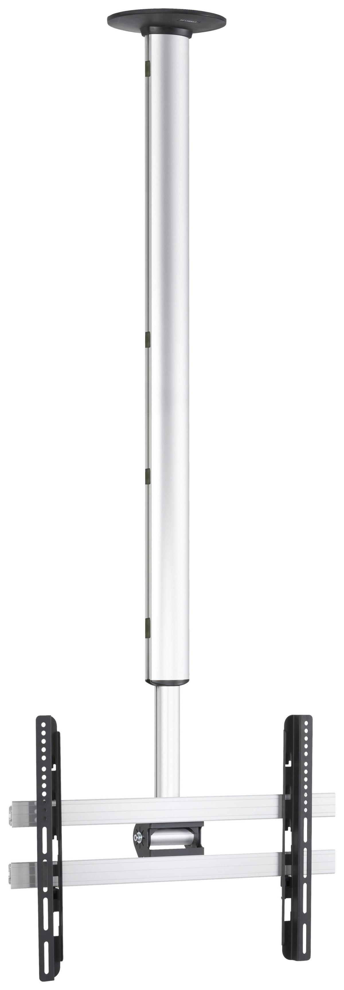 TV- Halterung cm 4 Schwarz/Silberfarben B: 62 cm - Silberfarben/Schwarz, MODERN, Metall (62/200/19cm) - MID.YOU