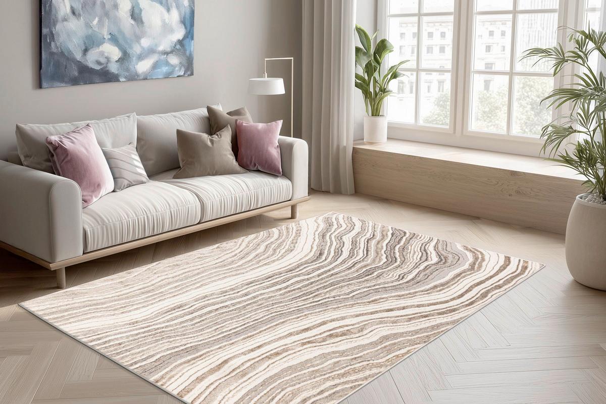 FLACHWEBETEPPICH Silber/Beige, Strapazierfähig - Beige/Silberfarben, Basics, Textil (160/230cm) - Kayoom