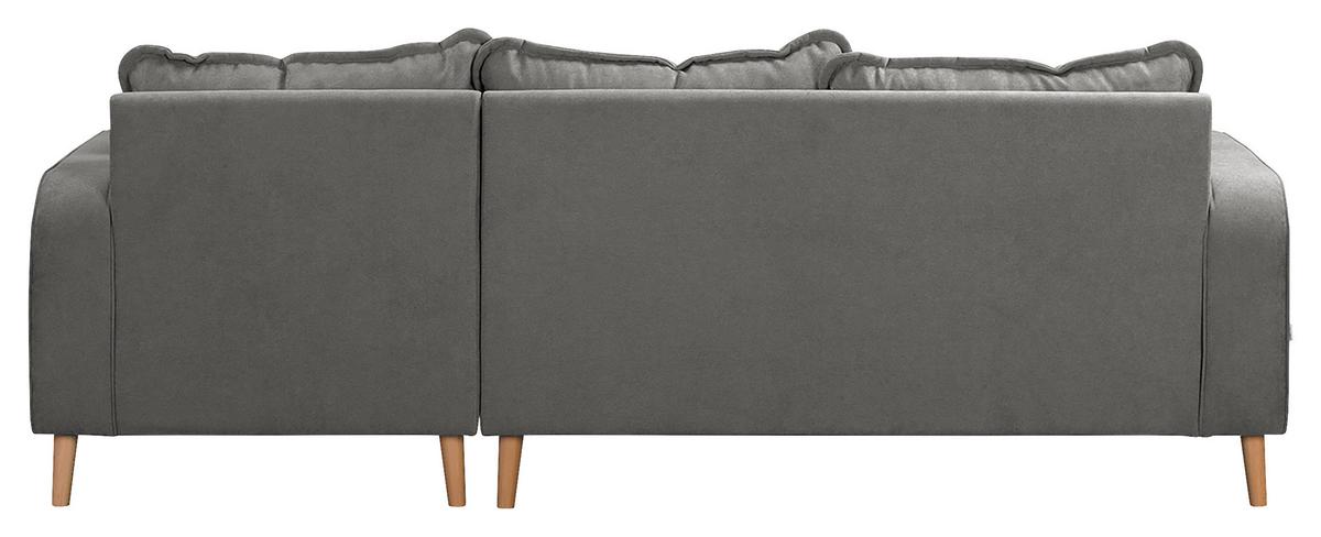 Ecksofa Beata Grau S: 230x150 cm - Wengefarben/Grau, Design, Textil (230/150cm) - Livetastic