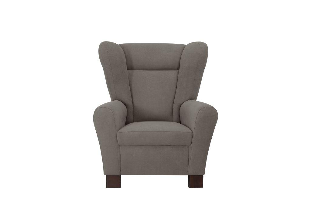 Křeslo ušák CHANDLER, hnědá - hnědá, Design, dřevo/kompozitní dřevo (95/109/97cm) - Ondega