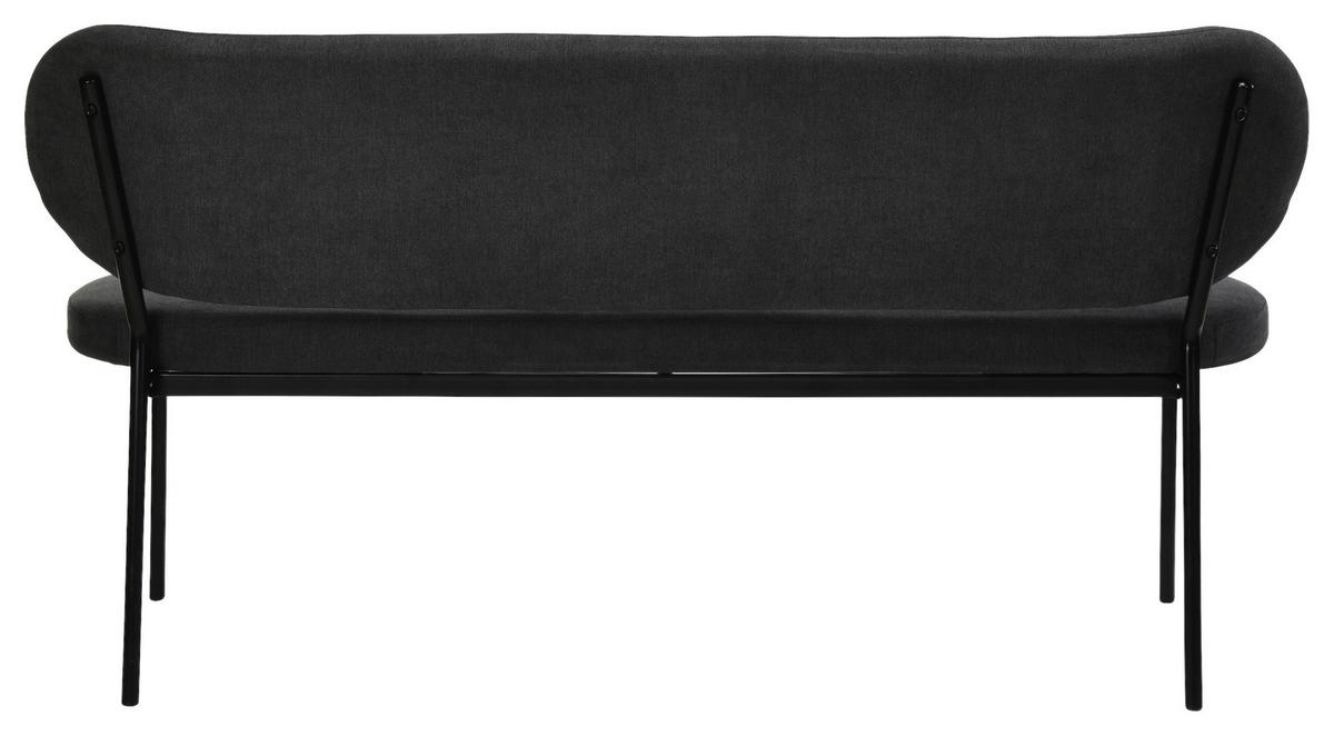 Sitzbank Jersey Schwarz, Dunkelgrau B: 160 Cm - Dunkelgrau/Schwarz, Design, Textil/Metall (160/82/62cm) - MID.YOU