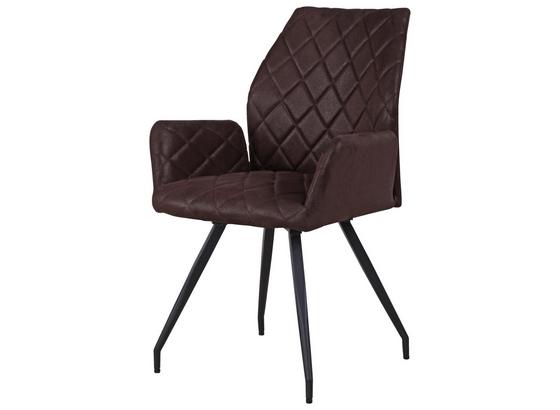 Karfás Szék Wendy - Sötétbarna/Fekete, konvencionális, Fém/Textil (56/90/61cm) - James Wood Karfás Szék Wendy - Sötétbarna/Fekete, konvencionális, Fém/Textil (56/90/61cm) - James Wood