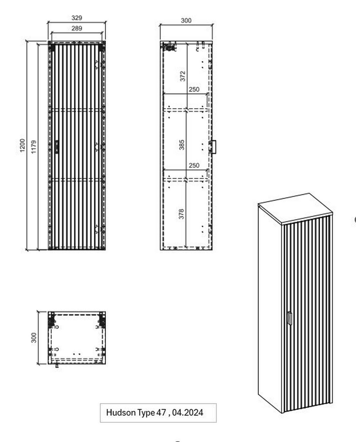 Hängeelement Hudson Schwarz/Weiß B: 33 cm - Schwarz/Weiß, Design, Holzwerkstoff (33/120/30cm) - MID.YOU