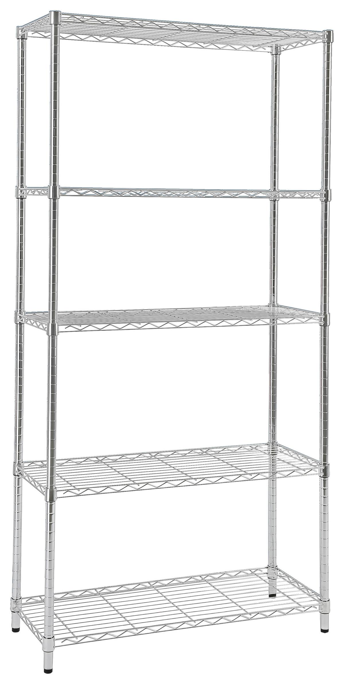 Regal Mit 5 Einlegeböden Meran 2 B: 91 Cm Chromfarben - Chromfarben/Schwarz, MODERN, Kunststoff/Metall (91/184/36cm)