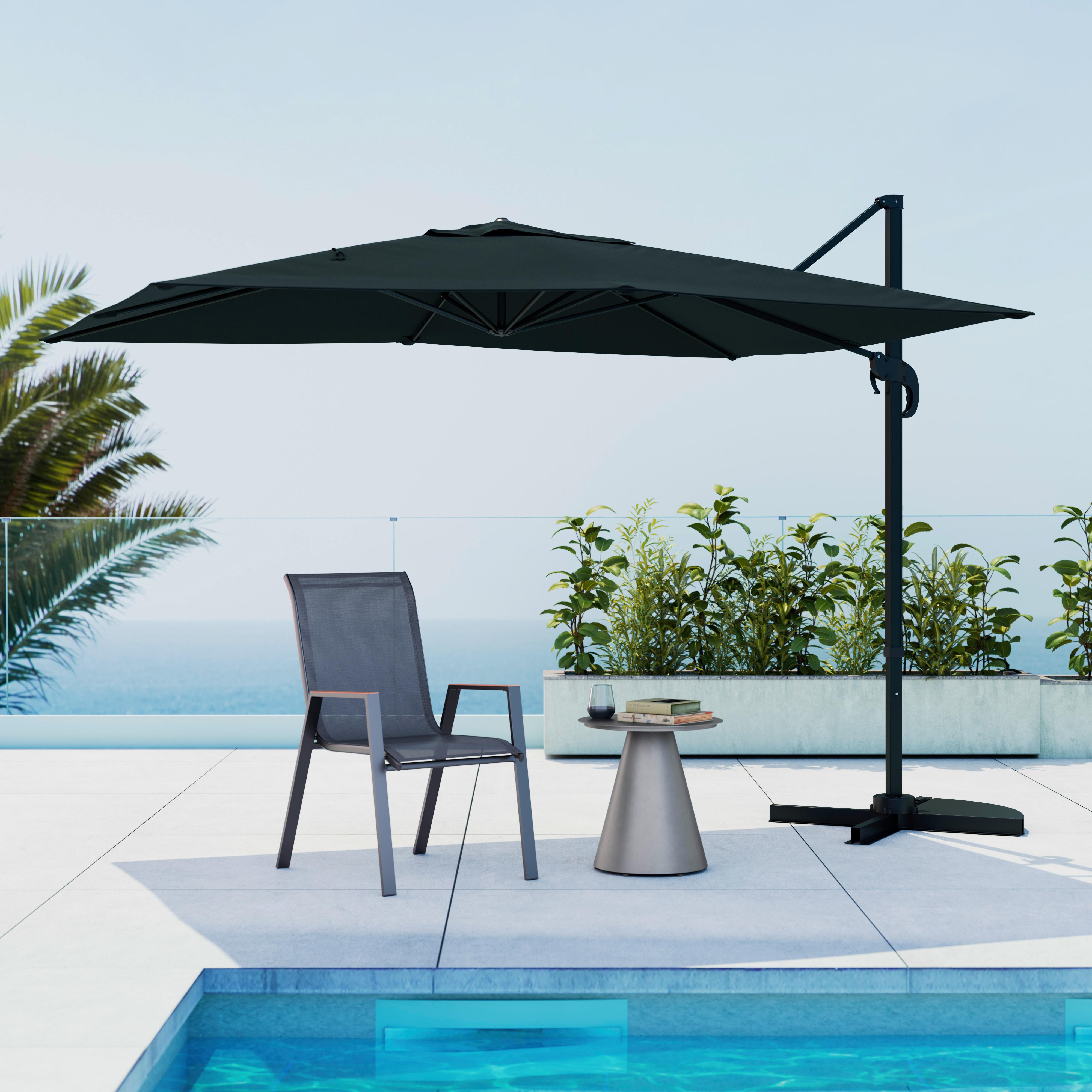 ZÁVESNÝ SLNEČNÍK NOAH - čierna, Modern, kov/textil (300/250/250cm) - Mömax