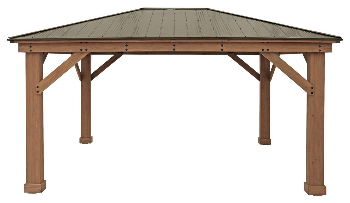 Pavillon Devon 490x315x371cm wetterfest - Bronzefarben/Mokka, Basics, Holz/Metall (490/315/371cm)