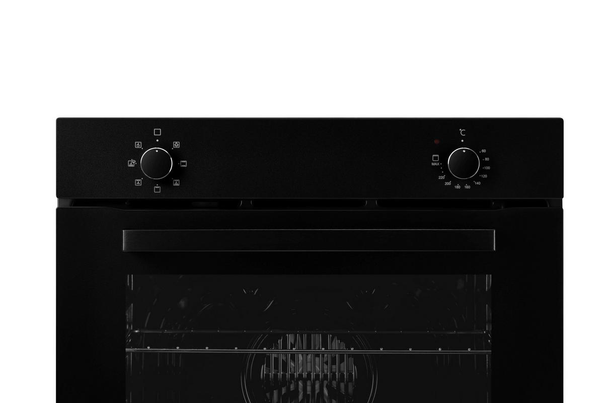 Einbaubackofen Schwarz B: 59,4 cm - Schwarz, Basics, Glas/Metall (59,4/59,5/52,1cm) - Respekta