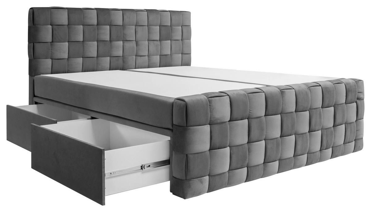 Boxbett Zante Graphitfarben Lf: 140x200 cm - Graphitfarben, MODERN, Textil (140/200cm) - Livetastic