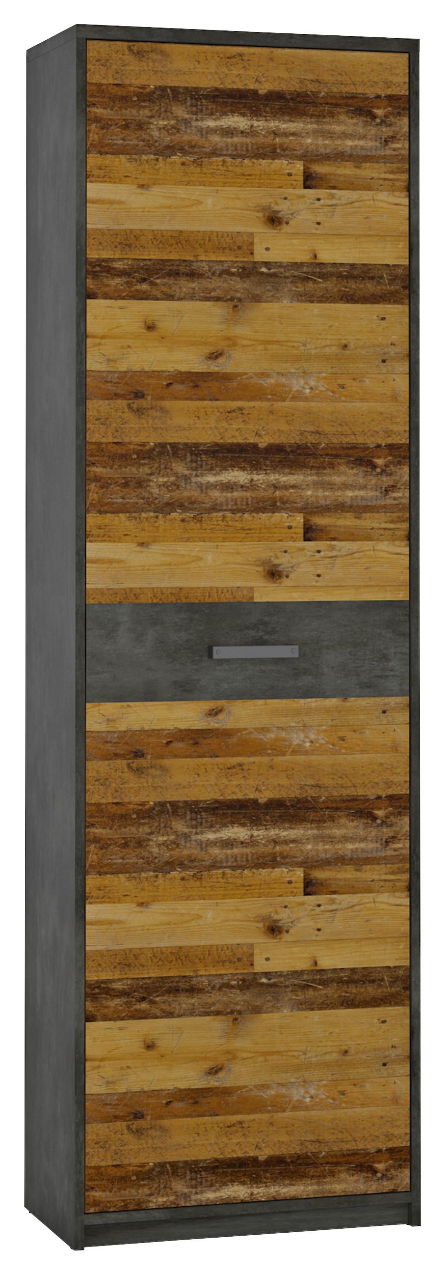 Garderobenschrank Perugia Fresko/Old Style B: 59,2 cm - Trend, Holzwerkstoff (59,2/197/34cm)