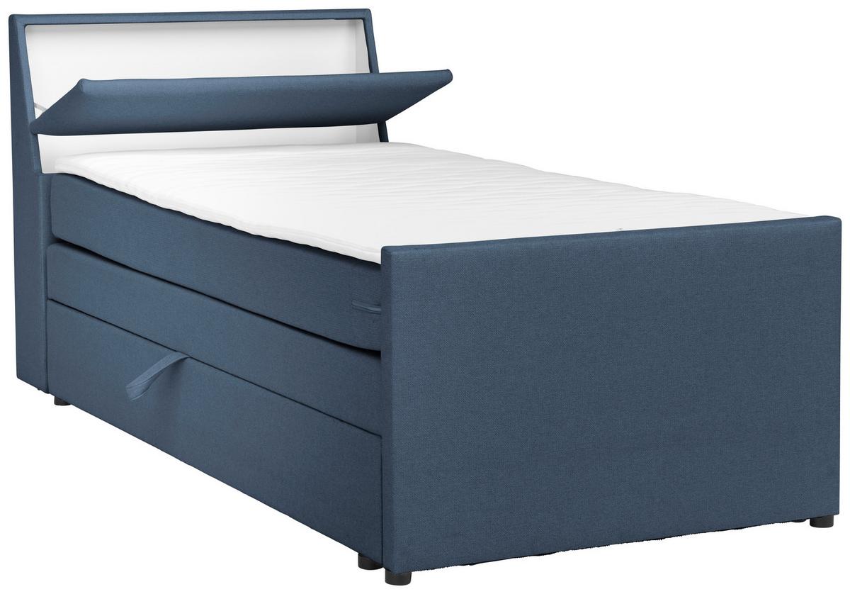 Boxspringbett Mit Bettkasten Nida 100x200 Cm Blaugrau - Blaugrau, MODERN, Holz/Textil (100/200cm) - MID.YOU